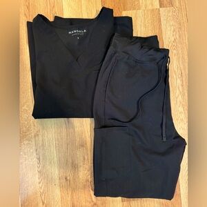 Mandala Black Scrub Set size small